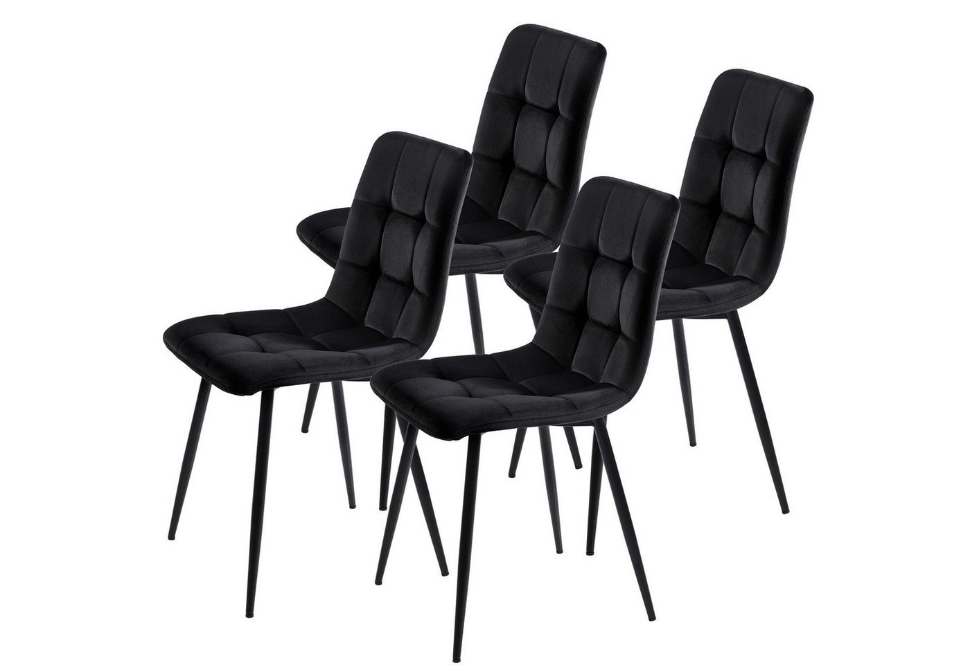 Furnishings Home Esszimmerstuhl Polsterstuhl 4er Set, gepolstert & gesteppt (Sitzgruppe, 4 St), Gestell aus Metall, Küchenstuhl von Furnishings Home