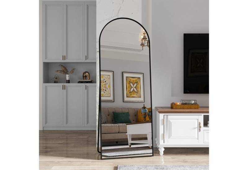 Furnishings Home Ganzkörperspiegel Oval Wandspiegel Standspiegel Groß Rund Wand Ganzkörper (1 tlg), Dekorativer Runder Wandspiegel – Modern für Bad & Schlafzimmer von Furnishings Home