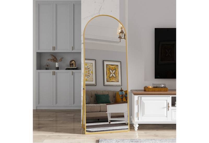 Furnishings Home Ganzkörperspiegel Oval Wandspiegel Standspiegel Groß Rund Wand Ganzkörper (1 tlg), Dekorativer Runder Wandspiegel – Modern für Bad & Schlafzimmer von Furnishings Home