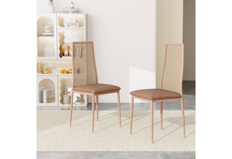 Furnishings Home Hochlehner Esszimmerstuhl Rattanstuhl (2er-Set) (2 St), 2 tlg . Hohe Rückenlehne, Sitzfläche aus Rattan von Furnishings Home