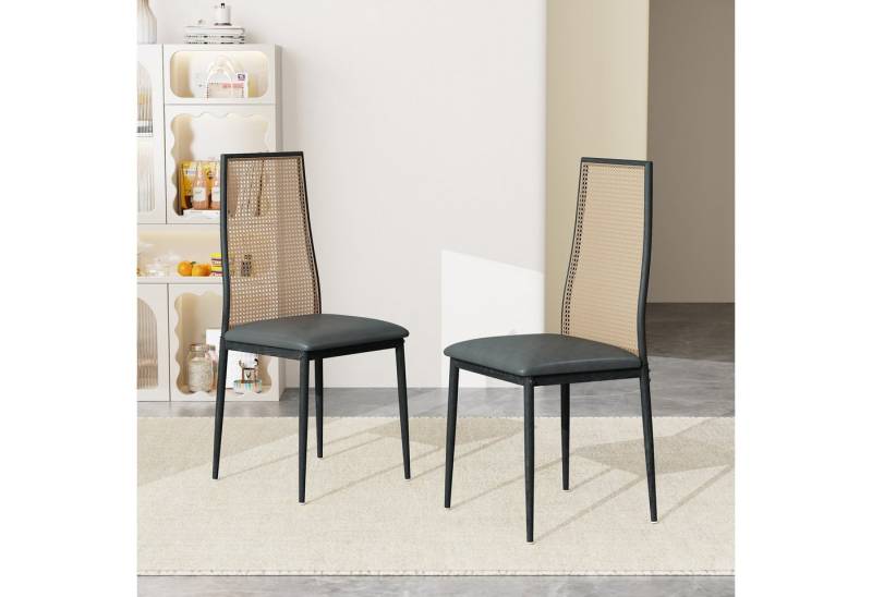 Furnishings Home Hochlehner Esszimmerstuhl Rattanstuhl (2er-Set) (2 St), 2 tlg . Hohe Rückenlehne, Sitzfläche aus Rattan von Furnishings Home