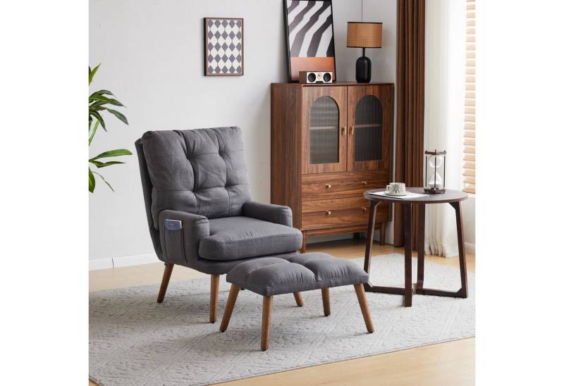 Furnishings Home Loungesessel Rückenlehne 5-stufig verstellbar neigbar mit Fußstütze Loungesessel (2-St), Stilvolles Design 65*96,5*60 cm für gemütliche Stunden zu Hause von Furnishings Home