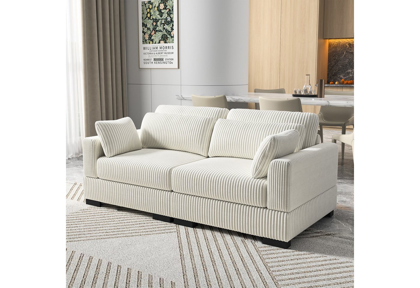 Furnishings Home Loungesofa Sofa Polstersessel, 1/2-Sitzer Couch, Polstersofa, Cord Stoff, 180 x 88 x 85 cm, ideal für Wohnzimmer & Schlafzimmer & Büro von Furnishings Home