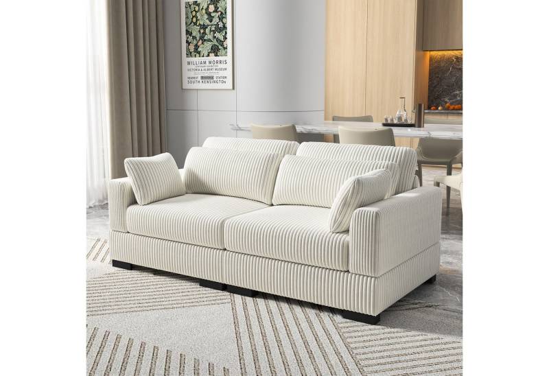 Furnishings Home Loungesofa Sofa Polstersessel, 1/2-Sitzer Couch, Polstersofa, Cord Stoff, 180 x 88 x 85 cm, ideal für Wohnzimmer & Schlafzimmer & Büro von Furnishings Home
