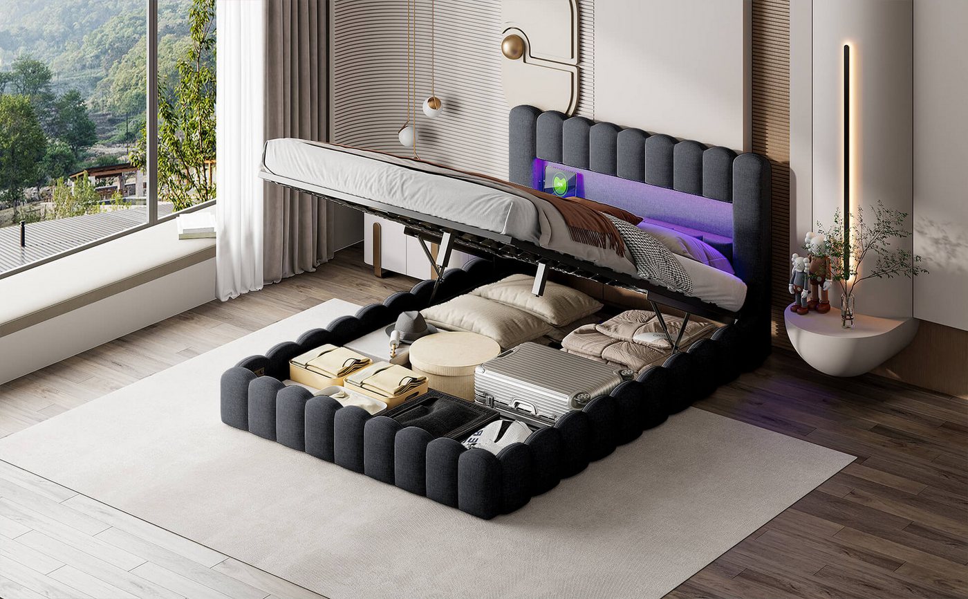 Furnishings Home Polsterbett Doppelbett Hausbett (Set, Bett), mit Bettkasten, LED-Licht, USB-Anschluss Furnishings Home Polsterbett Doppelbett Hausbett (Set, Bett), mit Bettkasten, LED-Licht, USB-Anschluss von Furnishings Home
