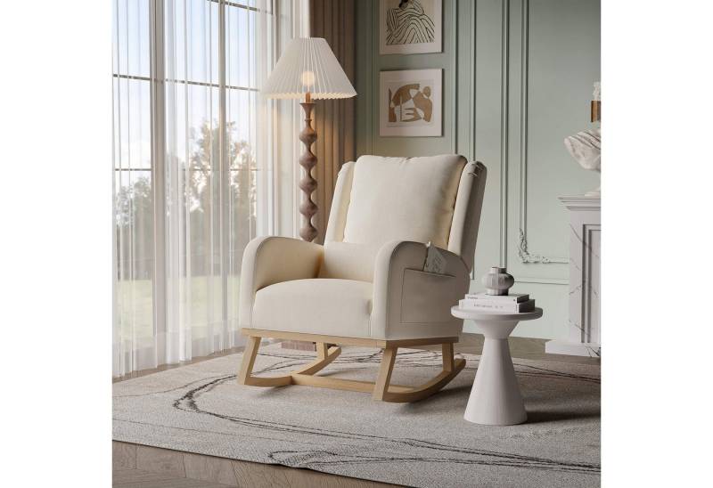 Furnishings Home Schaukelstuhl Hellbeiger Polsterstuhl mit Kissen (Set) von Furnishings Home