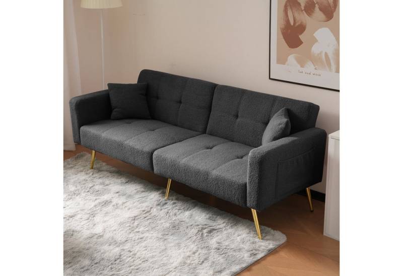 Furnishings Home Schlafsofa Schlafsofa verstellbarem Winkel Kissen und seitlichen goldenen Beinen, 1 Teile, Holzrahmen für den täglichen Gebrauch macht 175*64*72cm von Furnishings Home
