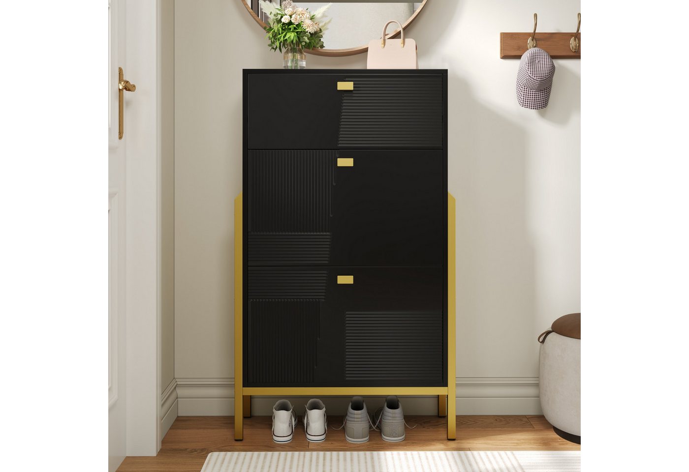 Furnishings Home Schuhschrank Schuhregal Step 2 Schuhständer Schuhkommode Höhe 120.5 cm, Breite 65 cm, Tief 25 cm, mit 3 Fächer, Schuhkipper Furnishings Home Schuhschrank Schuhregal Step 2 Schuhständer Schuhkommode Höhe 120.5 cm, Breite 65 cm, Tief 25 cm, mit 3 Fächer, Schuhkipper von Furnishings Home
