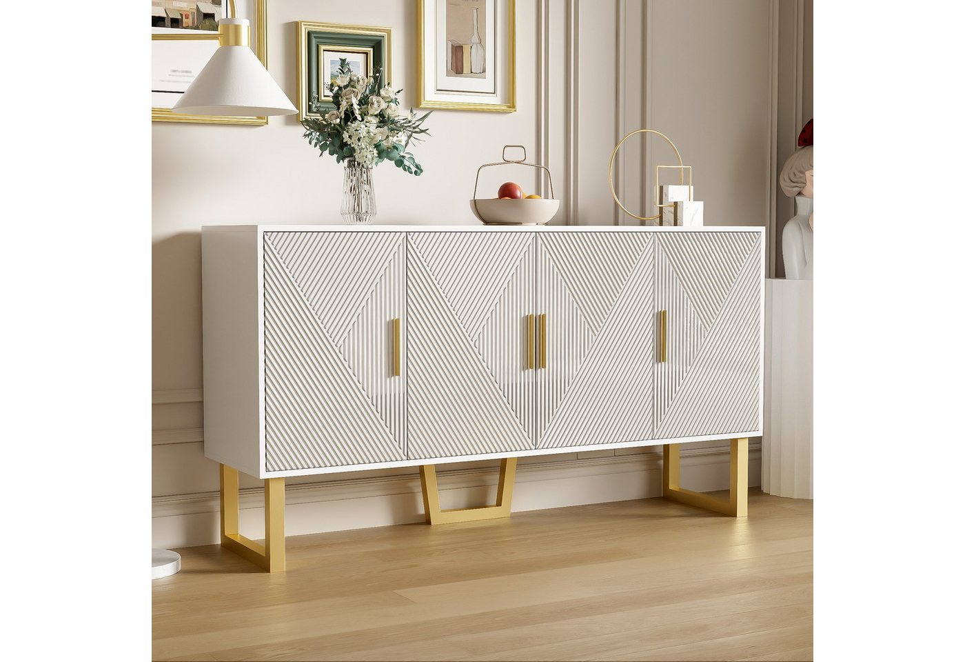 Furnishings Home Sideboard Anrichte Schrank Buffetschrank Modernes Breite 120 cm (150x37x82 cm), Geeignet für Esszimmer, Wohnzimmer, Küche von Furnishings Home