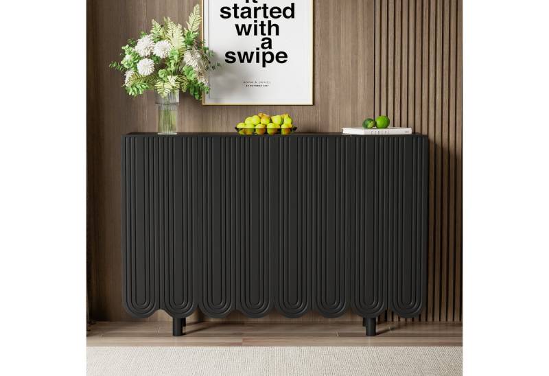 Furnishings Home Sideboard Sideboard in Tropfenform Geeignet für moderne Innenräume (1 St), mit stilvollen, geformten Türen und sanften Pufferscharnieren von Furnishings Home