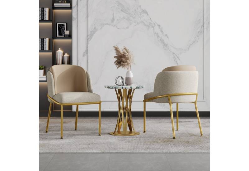 Furnishings Home Stuhl 2er Set Moderner Stuhl mit Schrä, Verstellbare Füße, Beige/Grau (2 St), Für Wohnzimmer, Offene Bürofläche, Esszimmer von Furnishings Home