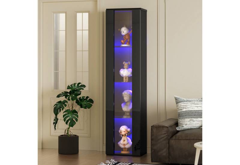 Furnishings Home Vitrine Glasvitrine Vitrinenschrank mit LED 170CM (1-St) SchlichtesDesign Fernbedienung/App-Einstellung Acrylplatte40x29x170 cm von Furnishings Home