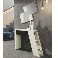 Design Wandspiegel und Konsole in Creme Weiß und Schwarzgrau modern (zweiteilig) von Furnitara