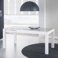 Esszimmertisch mit ausziehbarer Tischplatte Weiß Hochglanz von Furnitara