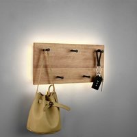 Wandgarderobenleiste mit LED Beleuchtung Massivholz von Furnitara