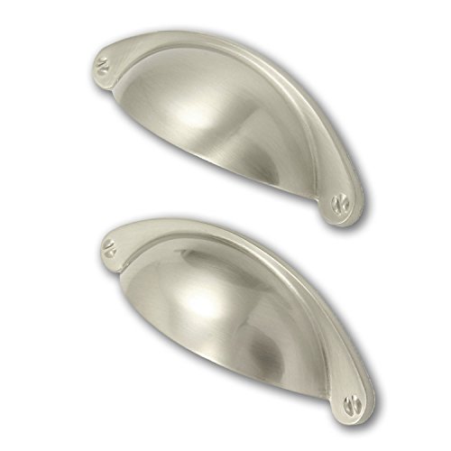 2 x Brushed Nickel Shaker Style Muschelgriff. In der Küche oder Schrank Griffe von BSM Marketing