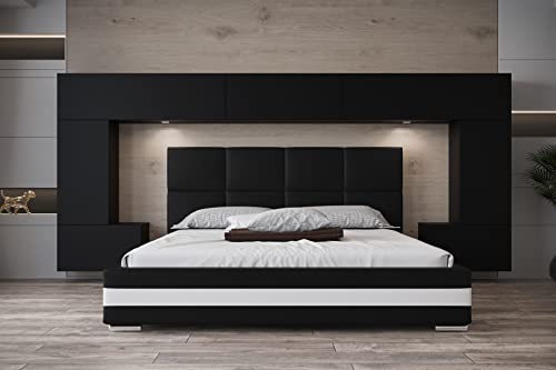 Furnitech Andzelika Moebel Panama 6 Schlafzimmer Komplett Doppelbett Schlafzimmer-Set Bett LED (LED weiß, SP6-21B-M4-1B 180) von Furnitech