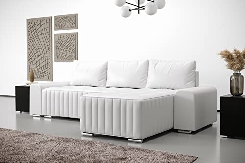 Furnitech Ecksofa M5 mit Schlaffunktion Sofa mit Bettkasten Polsterecke Schlafsofa Sofagarnitur (Ecksofa Links, M5-75-G2B-GPBOS-BI26-5 klein) von Furnitech