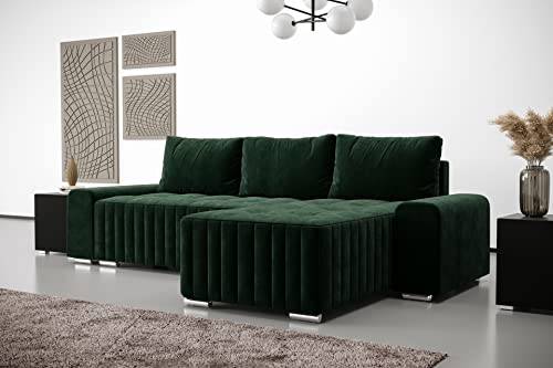 Furnitech Ecksofa M5 mit Schlaffunktion Sofa mit Bettkasten Polsterecke Schlafsofa Sofagarnitur (Ecksofa Links, M5-75-G3B-GPROY-ZI25 klein) von Furnitech