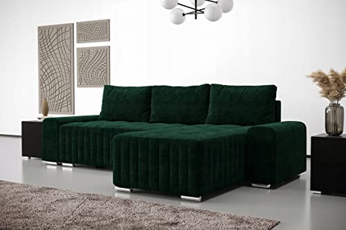 Furnitech Ecksofa M5 mit Schlaffunktion Sofa mit Bettkasten Polsterecke Schlafsofa Sofagarnitur (Ecksofa Rechts, M5-75-G1B-GPMIK-ZI10B-1 klein) von Furnitech