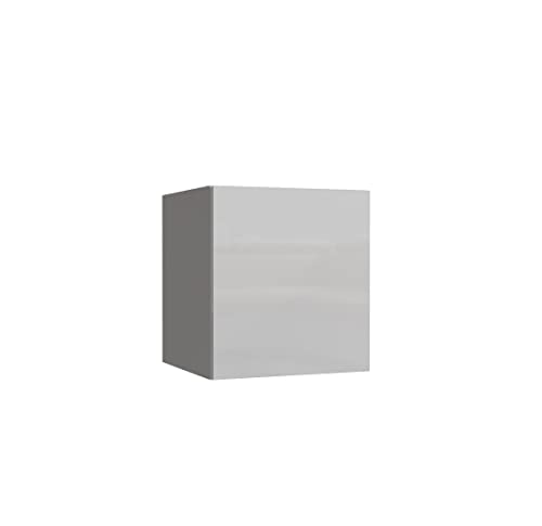 Furnitech Wohnwand Wohnzimmer | Hängend Wohnwand Modern | Wohnzimmer Schrankwand mit Regale und TV Schrank | Wohnzimmer Möbel (GS1, Weiß) von Furnitech