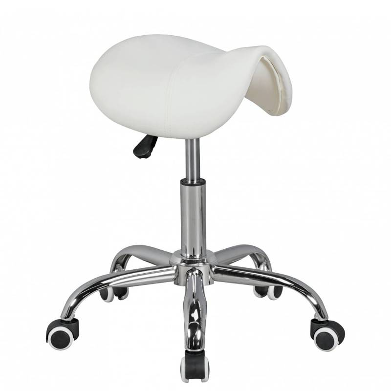 home24 Bürohocker Cloquet 60 x 60 x 60cm Weiß/Weiß von home24