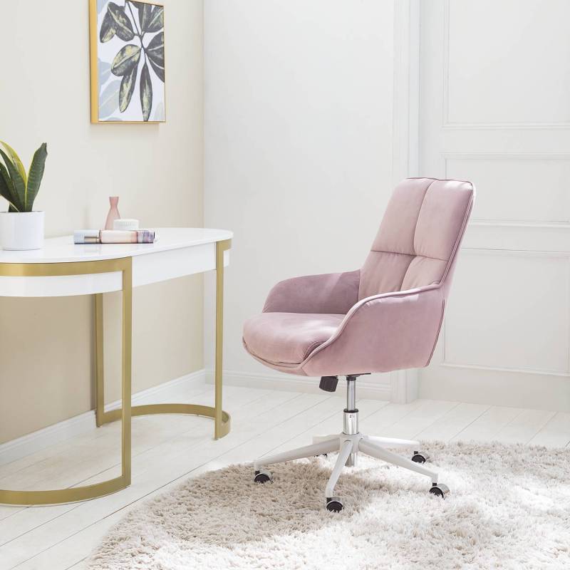 home24 Bürostuhl Stody II 60 x 100 x 65cm Pink/Hellrosa von home24