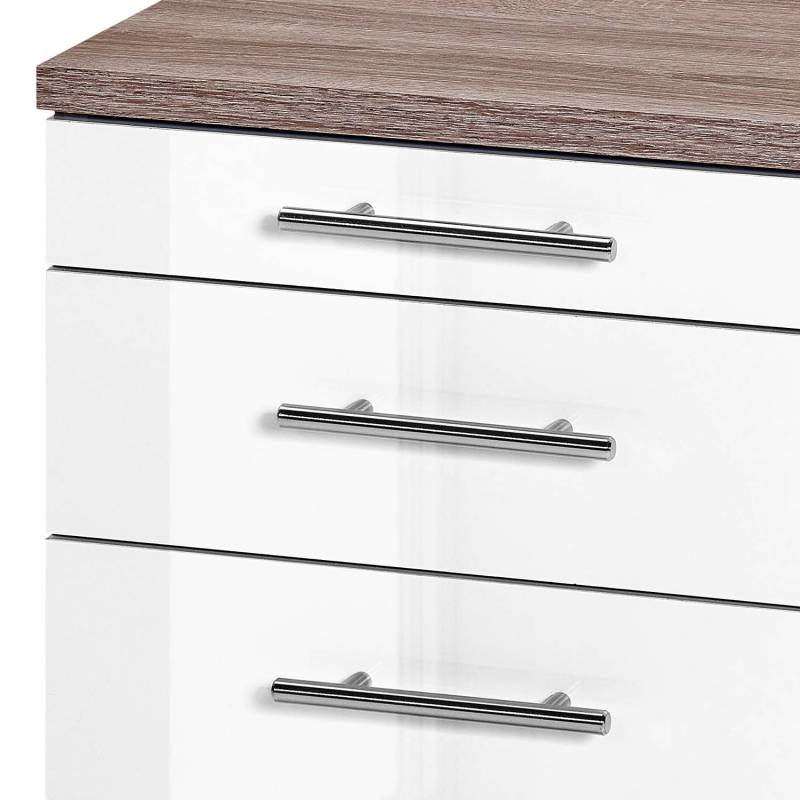 home24 Rollcontainer 42 x 57 x 50cm Braun/Weiß von home24