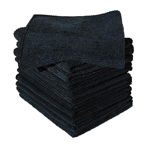 Furniture Clinic 4 Stück Mikrofasertücher - Fusselfrei - Schwarze Reinigungstücher - Wiederverwendbar und Waschbar von Furniture Clinic