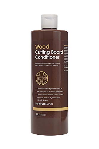 Furniture Clinic Schneidebrett-Conditioner – Formel aus lebensmittelechten Mineralölen und Wachsen zur Wiederherstellung und Pflege Ihrer Schneidebretter (500 ml) von Furniture Clinic