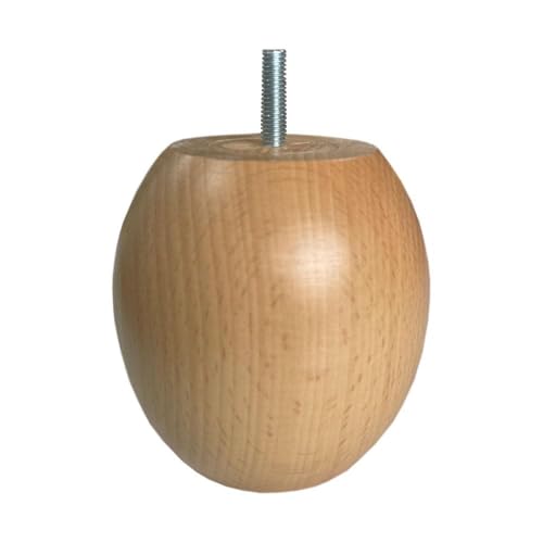 Furniture Legs Europe Kugelfuss Holz Höhe 10cm (M8) | Hohe Qualität und nachhaltiges Holz von Furniture Legs Europe
