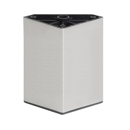 Furniture Legs Europe Möbelfuß vierkant Edelstahloptik Höhe 8 cm | Hohe Qualität Plastik von Furniture Legs Europe