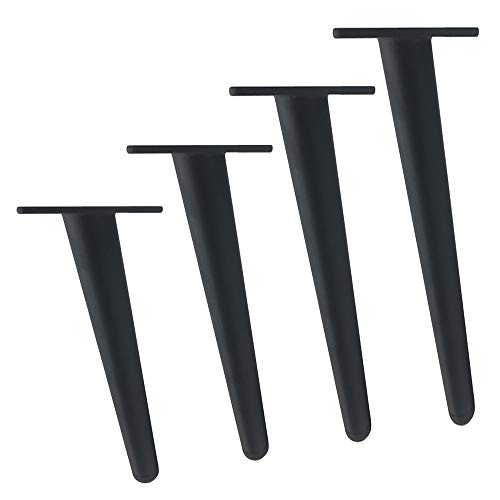 Furniture Legs 4 Stück Metall MöBelbeine Konisch SofafüßE SchräGen Gold Schrankfüße Eisen Mit Schrauben Nachtständer FesteFüßE Schwarze 12cm/30cm von Furniture Legs