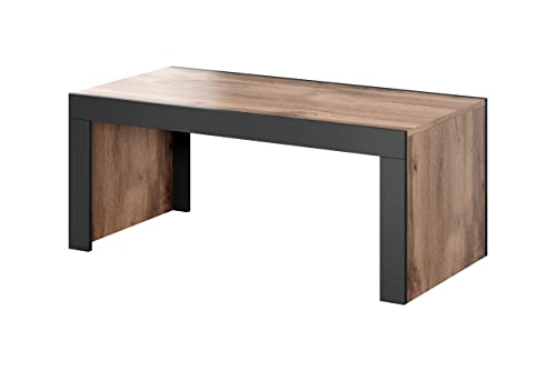 Couchtisch Mila 120 cm breit Sofatisch Beisteltisch Wotan Eiche/Anthrazite von Furniture24