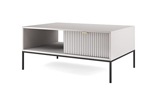 Furniture24 Couchtisch Nova L104 Sofatisch mit Schublade Grau von Furniture24