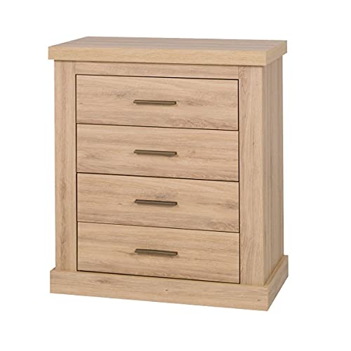 Furniture24 Kommode Amber AR13 Schubladenkommode Schubladenschrank 4 Schubladen Wild Eiche von Furniture24