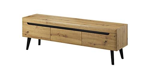 Furniture24 Tv Schrank NORDI Lowboard Unterschrank Skandinavische Stil (Artisan Eiche) von Furniture24