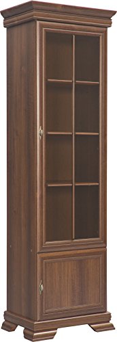 Furniture24 Vitrine Kora KRW1 Standvitrine Wohnzimmerschrank Vitrinenschrank mit 2 Türen (Samoa King) von Furniture24