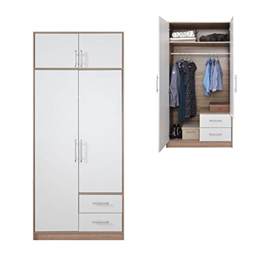 Furniture24_eu Drehtürenschrank Schrank Kleiderschrank SMART SR-3 / SRN-3 (Schrank mit Aufsatz) von Furniture24