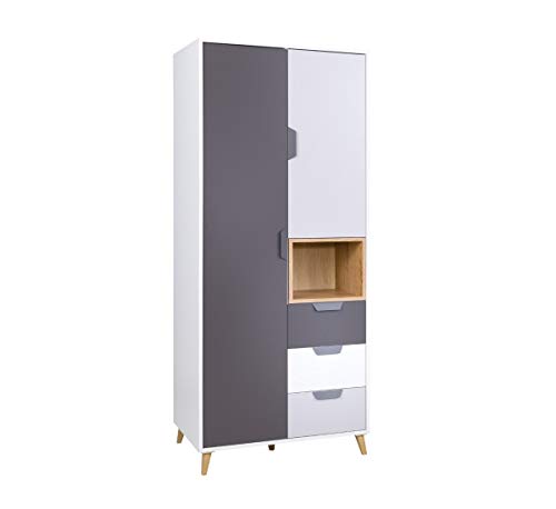 Kleiderschrank Joker 02 Schrank Drehtürenschrank Jugendzimmerschrank Schrank mit 3 Schubladen von Furniture24