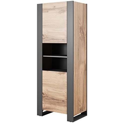 Furniture24 Schrank Wood Vitrine Hochschrank Wohnzimmerschrank 2 Türiger 5 Einlegeboden Wotan Eiche Furniture24 Schrank Wood Vitrine Hochschrank Wohnzimmerschrank 2 Türiger 5 Einlegeboden Wotan Eiche von Furniture24