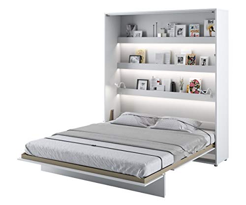 Schrankbett Bed Concept, Wandklappbett mit Lattenrost, V-Bett, Wandbett Bettschrank Schrank mit integriertem Klappbett Funktionsbett (BC-13, 180 x 200 cm, Weiß/Weiß, Vertical) von Furniture24