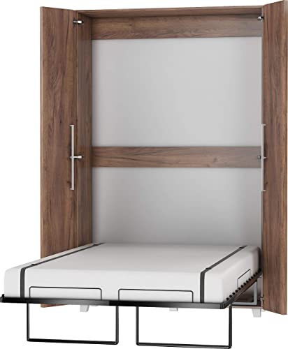 FurnitureByJDM Schrankbett Vertikal, Wandklappbett, Bettschrank, Wandbett, Schrank mit integriertem Klappbett, Funktionsbett - Teddy - (Craft Tobaco, 120 x 200 cm) von FurnitureByJDM
