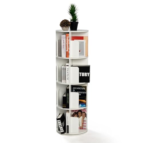FurnitureR 4-Layer Bookcase, 360° Kreislaufschale, schwenkbar, vielseitig einsetzbar, modern, Schranktür, MDF, Bodenhülsen, mit Reflektor, für Schlafzimmer, Wohnzimmer, Büro, 40 x 40 x 128 cm FurnitureR 4-Layer Bookcase, 360° Kreislaufschale, schwenkbar, vielseitig einsetzbar, modern, Schranktür, MDF, Bodenhülsen, mit Reflektor, für Schlafzimmer, Wohnzimmer, Büro, 40 x 40 x 128 cm von FurnitureR