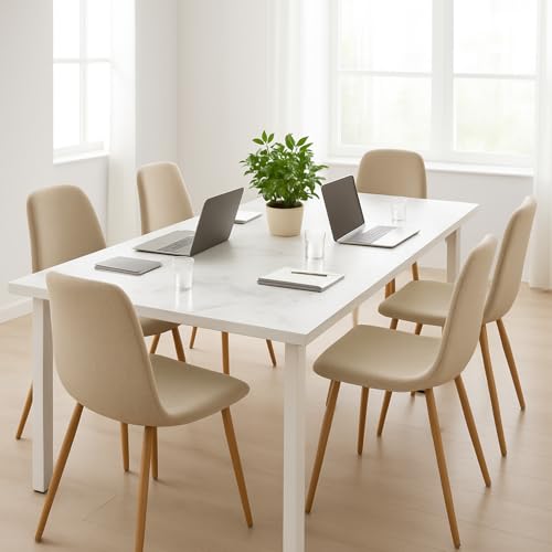 FurnitureR 4 Stück Esszimmerstühle, Beige, Restaurantstühle aus bequemem Stoff, skandinavisches Design, Beine aus Metall, Eichenfarben, für Büro oder Zuhause, Eleganz und Komfort FurnitureR 4 Stück Esszimmerstühle, Beige, Restaurantstühle aus bequemem Stoff, skandinavisches Design, Beine aus Metall, Eichenfarben, für Büro oder Zuhause, Eleganz und Komfort von FurnitureR