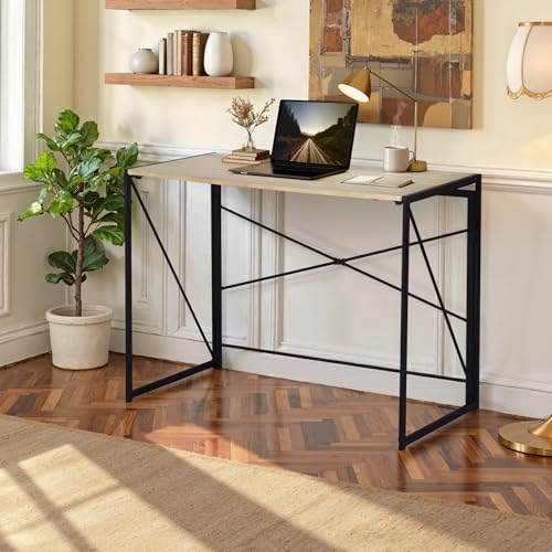 FurnitureR Banketttische für Büros, Klapptische für Besprechungsräume, Kaffeepause, Rahmen aus MDF und Metall, tragbarer Schreibtisch für Computer, Keine Montage erforderlich, Länge 100 cm, Oak FurnitureR Banketttische für Büros, Klapptische für Besprechungsräume, Kaffeepause, Rahmen aus MDF und Metall, tragbarer Schreibtisch für Computer, Keine Montage erforderlich, Länge 100 cm, Oak von FurnitureR