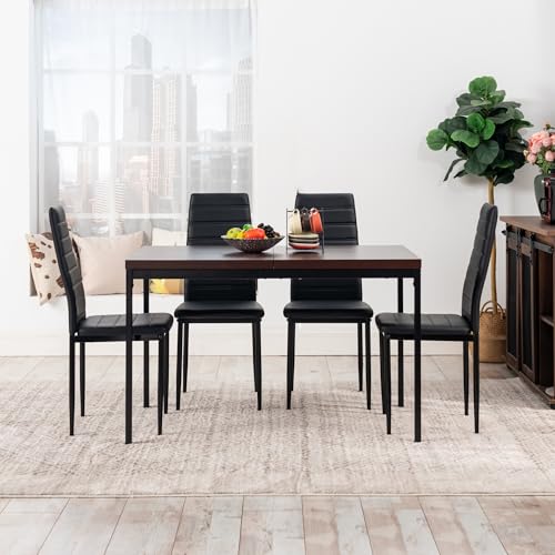 FurnitureR Banketttische in Braun, für 4 bis 6 Personen, Dicke Holzplatte mit Metallstruktur, für Schulungen, Meetings, Konferenzen, Mahlzeiten, 120 x 70 x 75 cm von FurnitureR