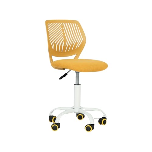 FurnitureR Bunte Schreibtischstuhl, Modernes verstellbares Design Computer Sitz, Swivel Armless Stuhl, Kinderzimmer, Home Office Task Chair, Gelb von FurnitureR