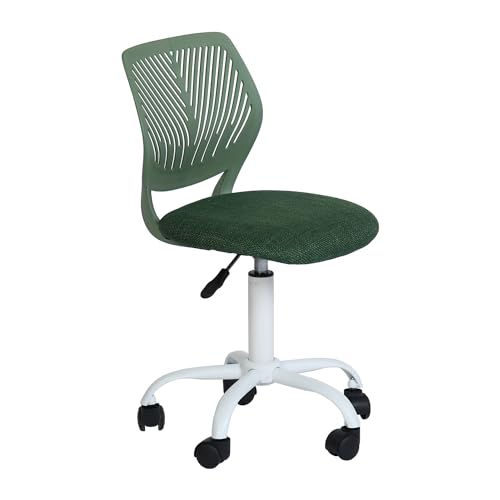 FurnitureR Bunte Schreibtischstuhl, Modernes verstellbares Design Computer Sitz, Swivel Armless Stuhl, Kinderzimmer, Home Office Task Chair, Grün von FurnitureR
