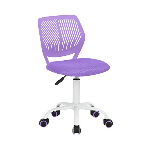 FurnitureR Bunte Schreibtischstuhl, Modernes verstellbares Design Computer Sitz, Swivel Armless Stuhl, Kinderzimmer, Home Office Task Chair, Lila M von FurnitureR